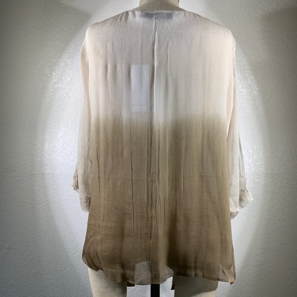 Viviana Uchitel Silk Gradient Top in Desert Snow NWT - Picture 3 of 5